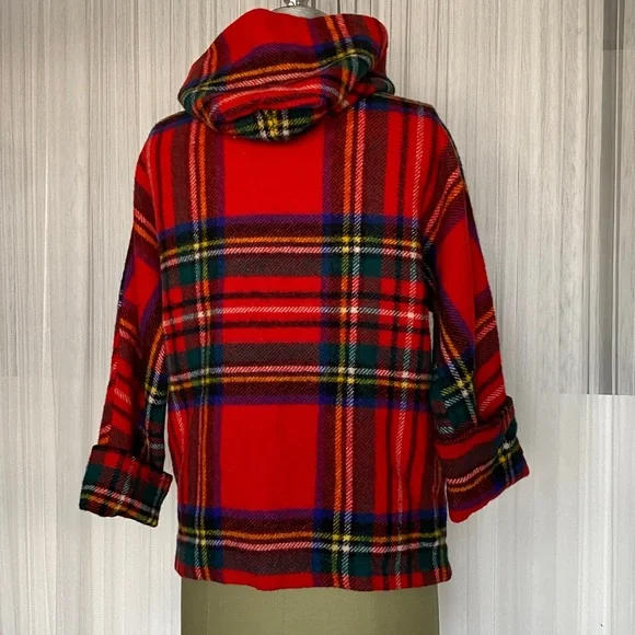 Vtg 80’s Red Plaid Hooded Jacket by House of Kilt Making Royal Scotland 🏴󠁧󠁢󠁳󠁣󠁴󠁿 - Picture 3 of 10